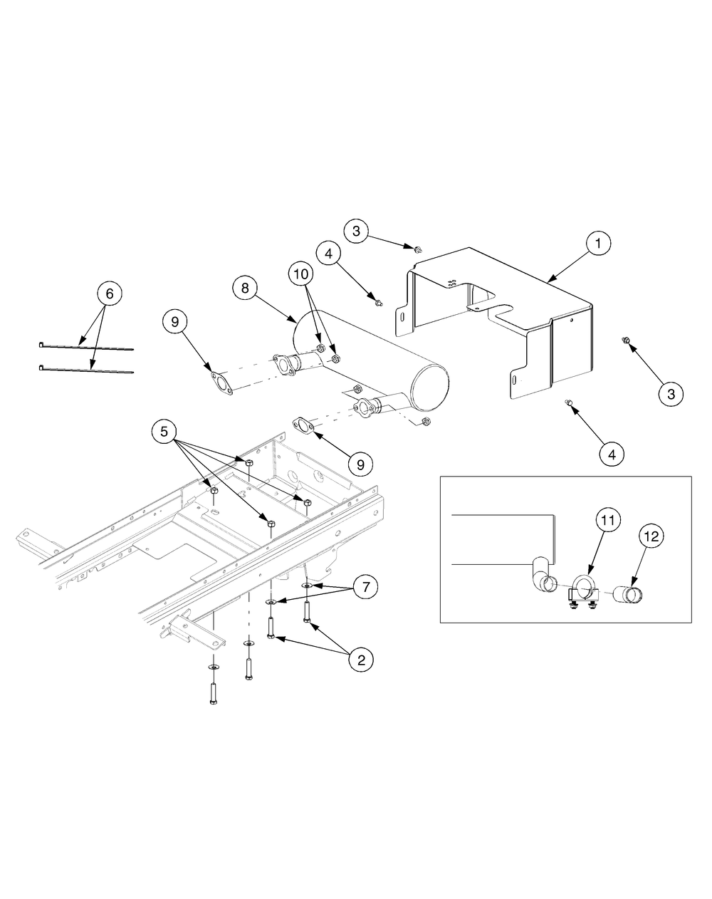 Engine Mounting And Muffler Mfg Date K016 And Before Diagram and Parts List for GT2550 K015-K018-14A2E7P710 Cub Cadet Lawn Tractor